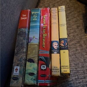 Vintage Book Collection with Colorful Spines
